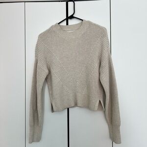 Abercrombie Wedge Crew Sweater, Cream XS